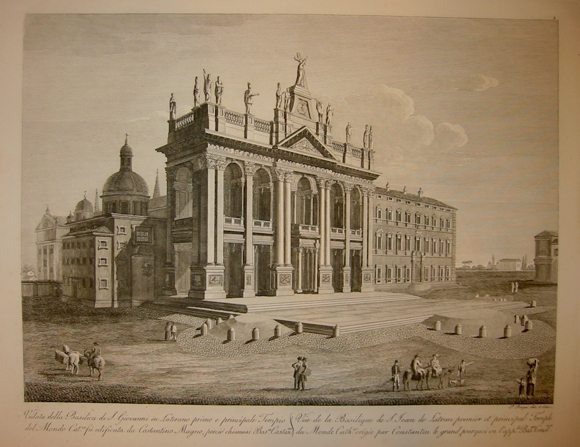 Ruga Pietro (attivo a Roma nella prima metà  del XIX Secolo) Veduta della Basilica di S. Giovanni in Laterano... 1829 Roma